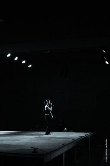 AZURE on stage performing song Signs at Sous Les Projecteurs, 2024.