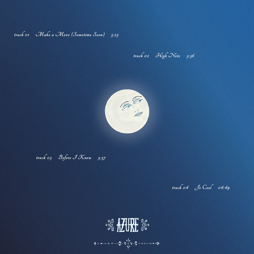 AZURE new EP the moon knows album back cover